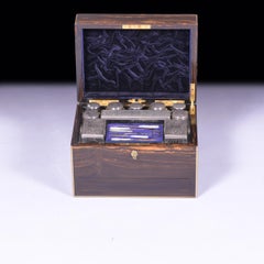 Coromandel Lady's Dressing Case by Morton & Bauer, Silver Lids Betjemanns & Sons