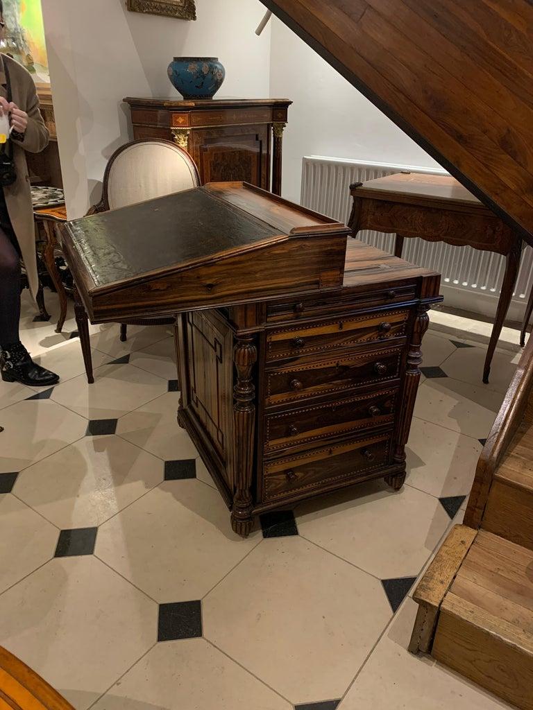 Mid-19th Century Coromandel Wood Davenport Desk, William IV, in the Style of Waring and Gillows For Sale