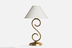 Corona Belysning, Table Lamp, Brass, Sweden, 1940s