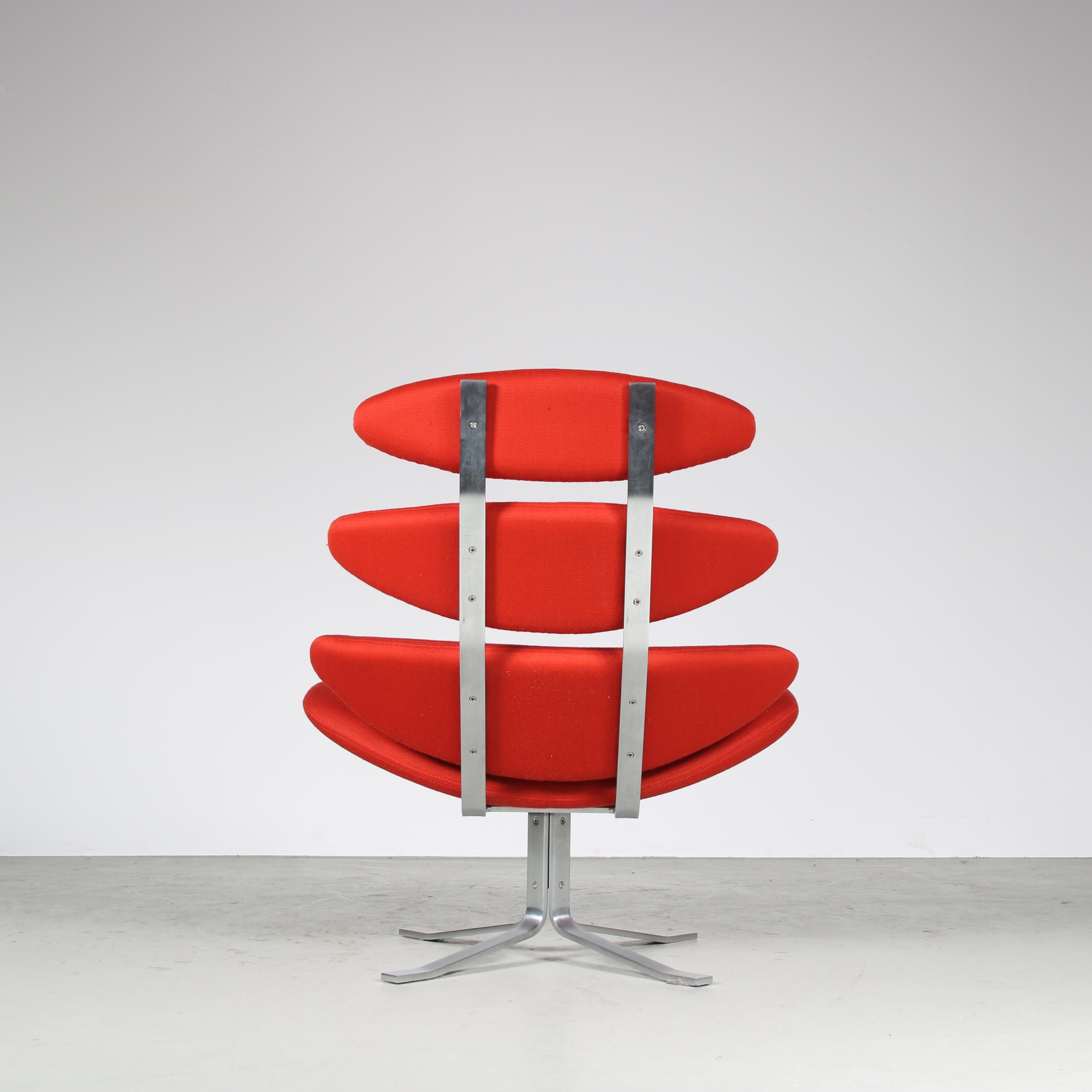 Metal “Corona” Chair by Poul Volther for Erik Jørgensen Møbelfabrik, Denmark 1960 For Sale