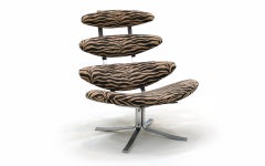 Corona Chair by Poul Volther. Model Ej-5 for Erik Jørgensen, Zebra Print, Signed