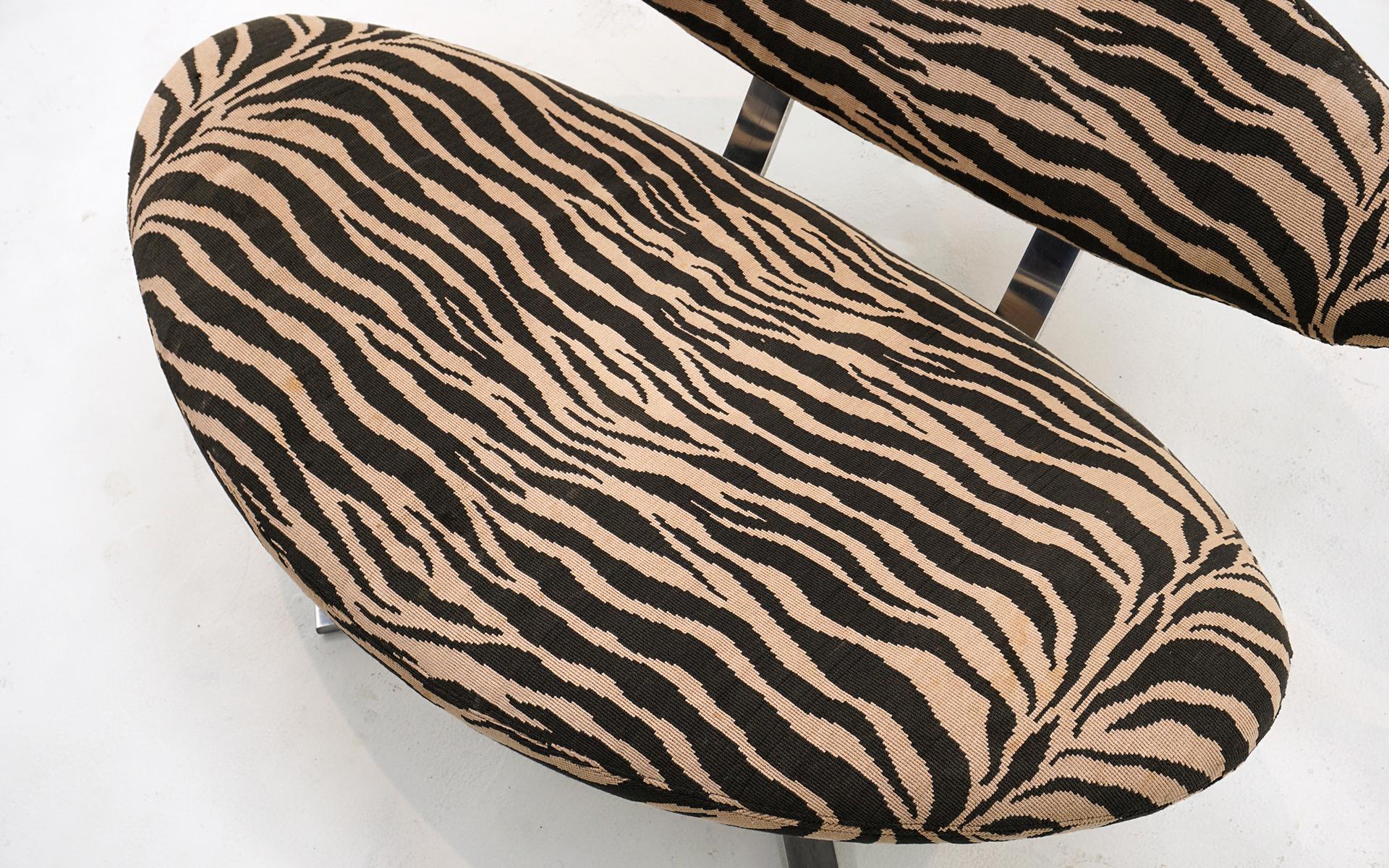 Corona Chair by Poul Volther. Model Ej-5 for Erik Jørgensen, Zebra Print, Signed For Sale 1