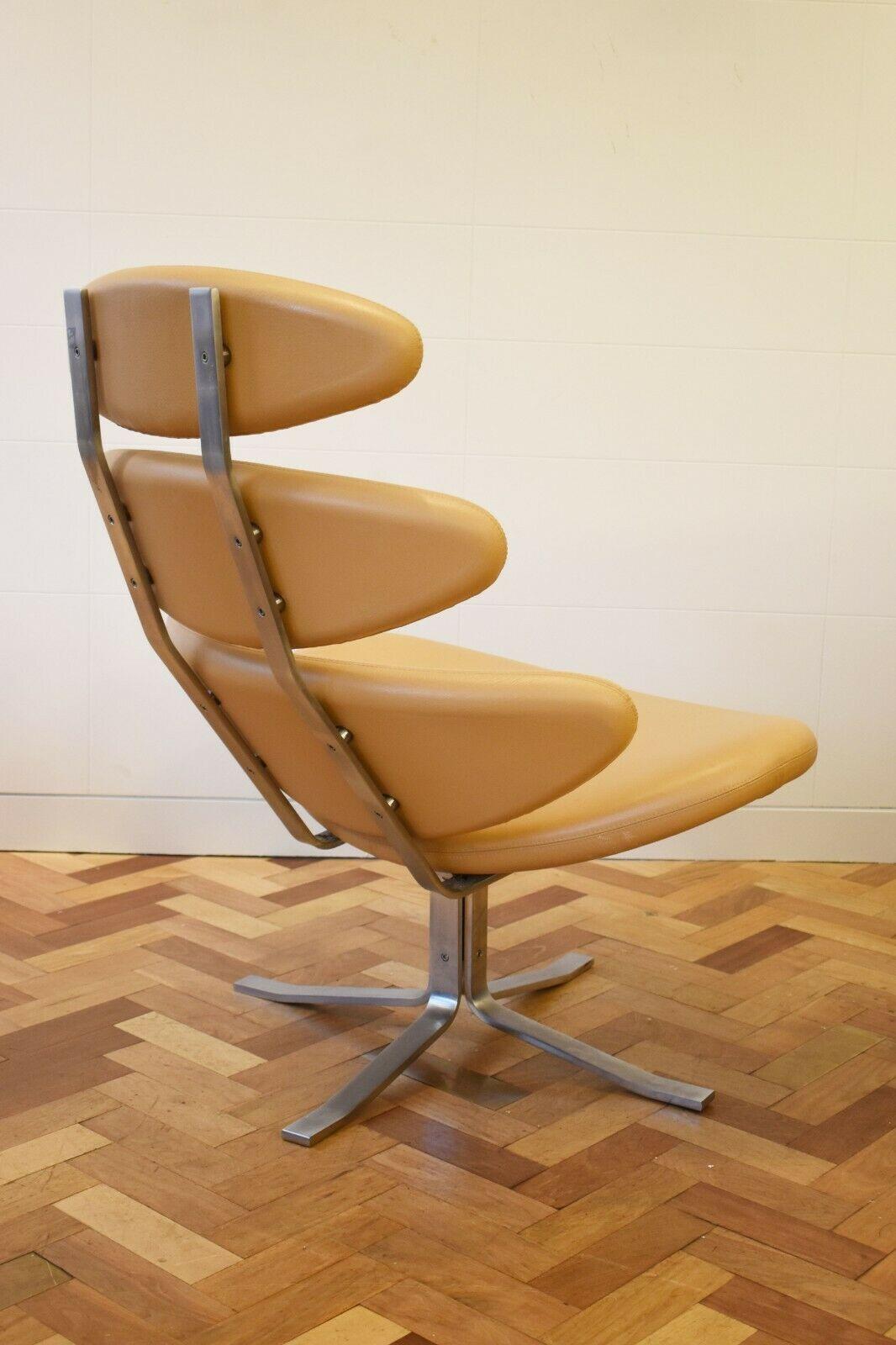 Leather Corona Chair designed by Poul Volther for Erik Jorgensen 1990s