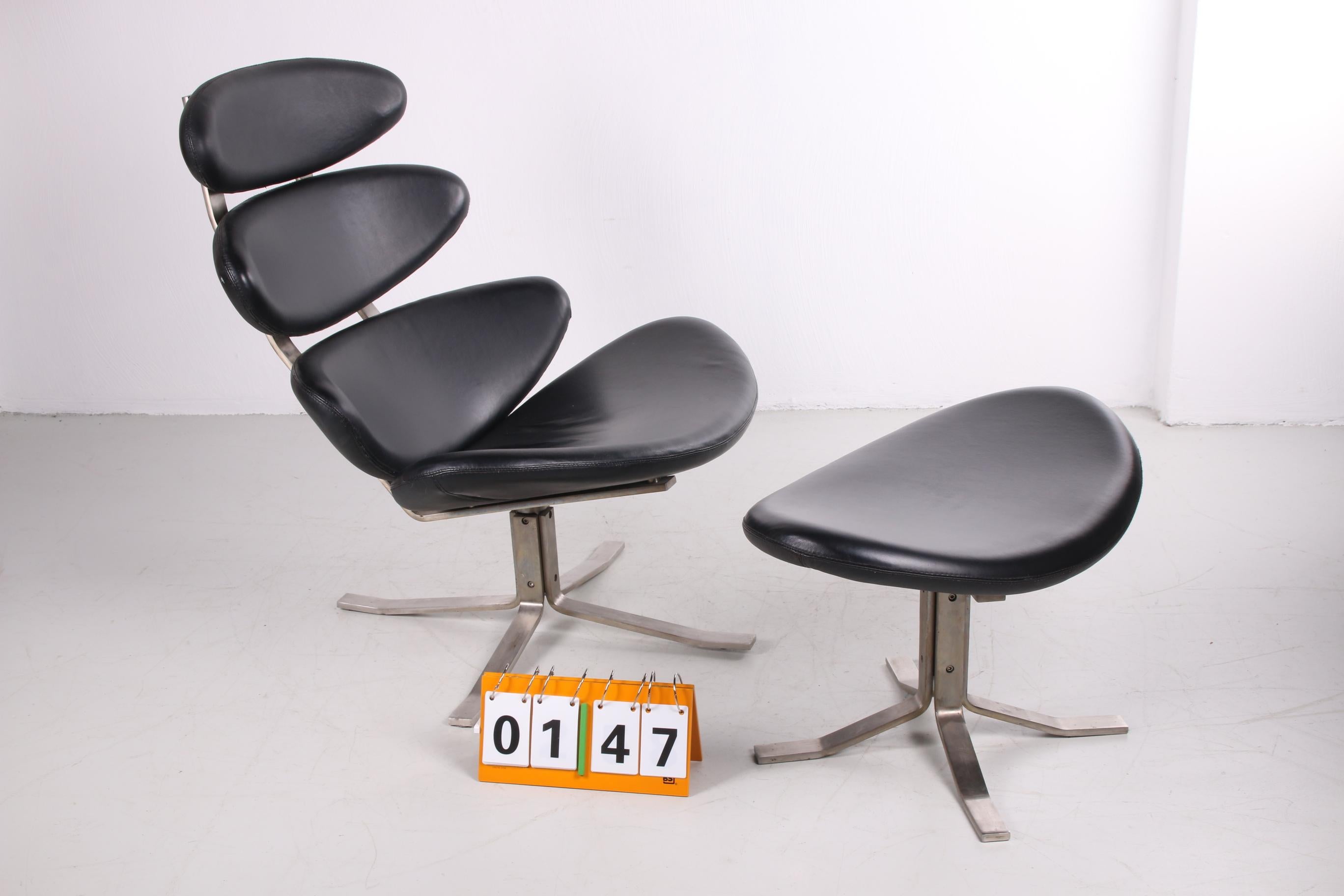 Mid-Century Modern Corona Chair with Hocker Design from Poul Volther for Erik Jorgensen
