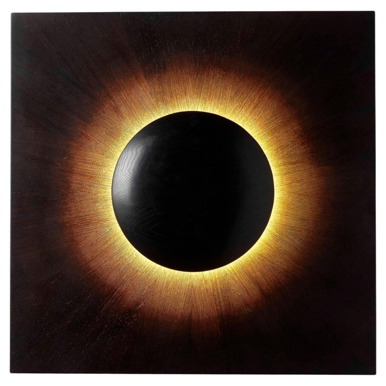 Corona, Contemporary 3D Wall Art, Hand Veneered in Wenge, by David Tragen For Sale