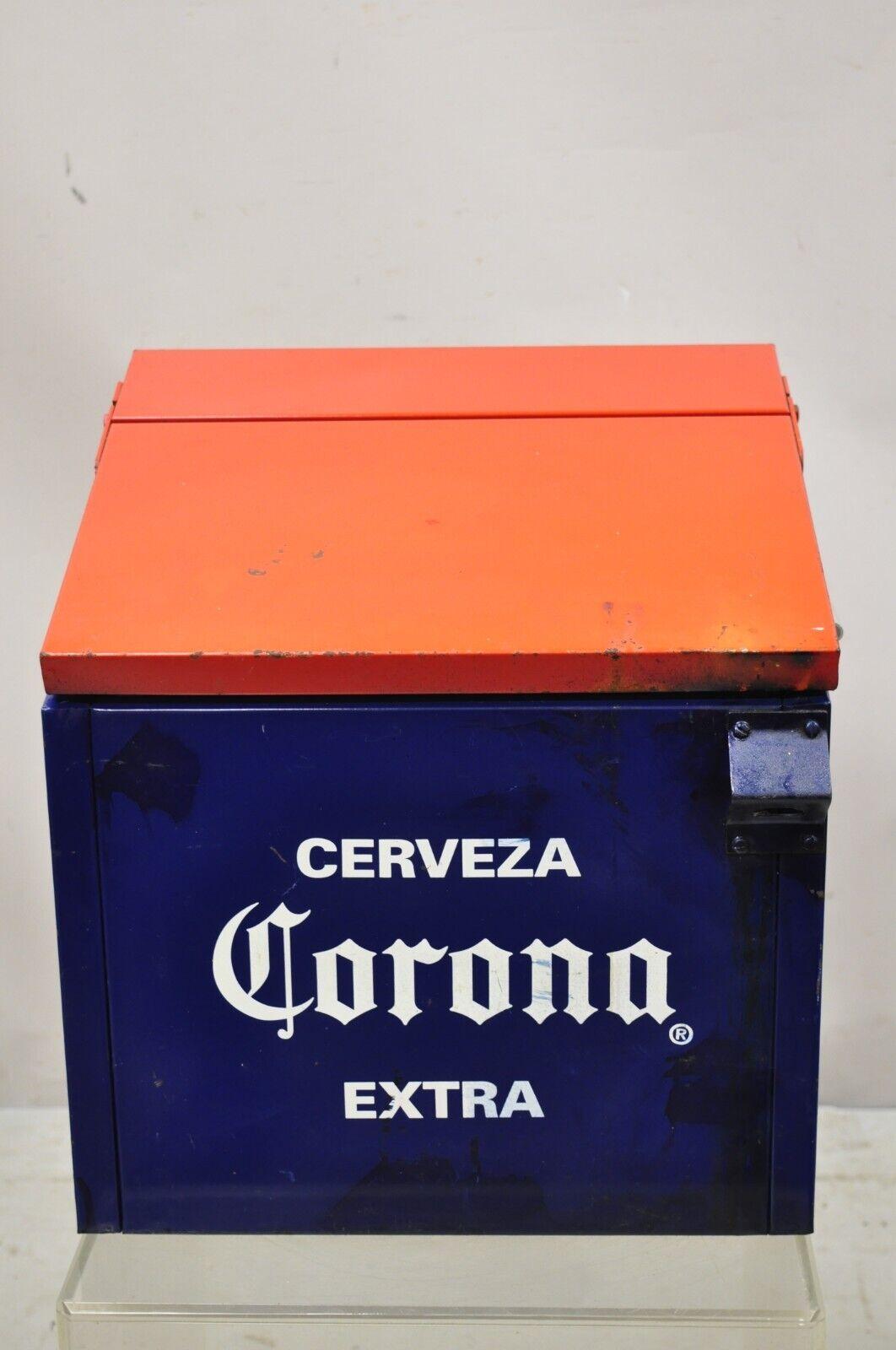 Corona Extra Cerveza Beer Steel Metal Beverage Cooler Vintage Style. Item featured is of the 21st century, pre-owned.
Measurements: 17.5