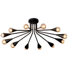 Lampada ad incasso Corona in ottone smaltato nero di Blueprint Lighting