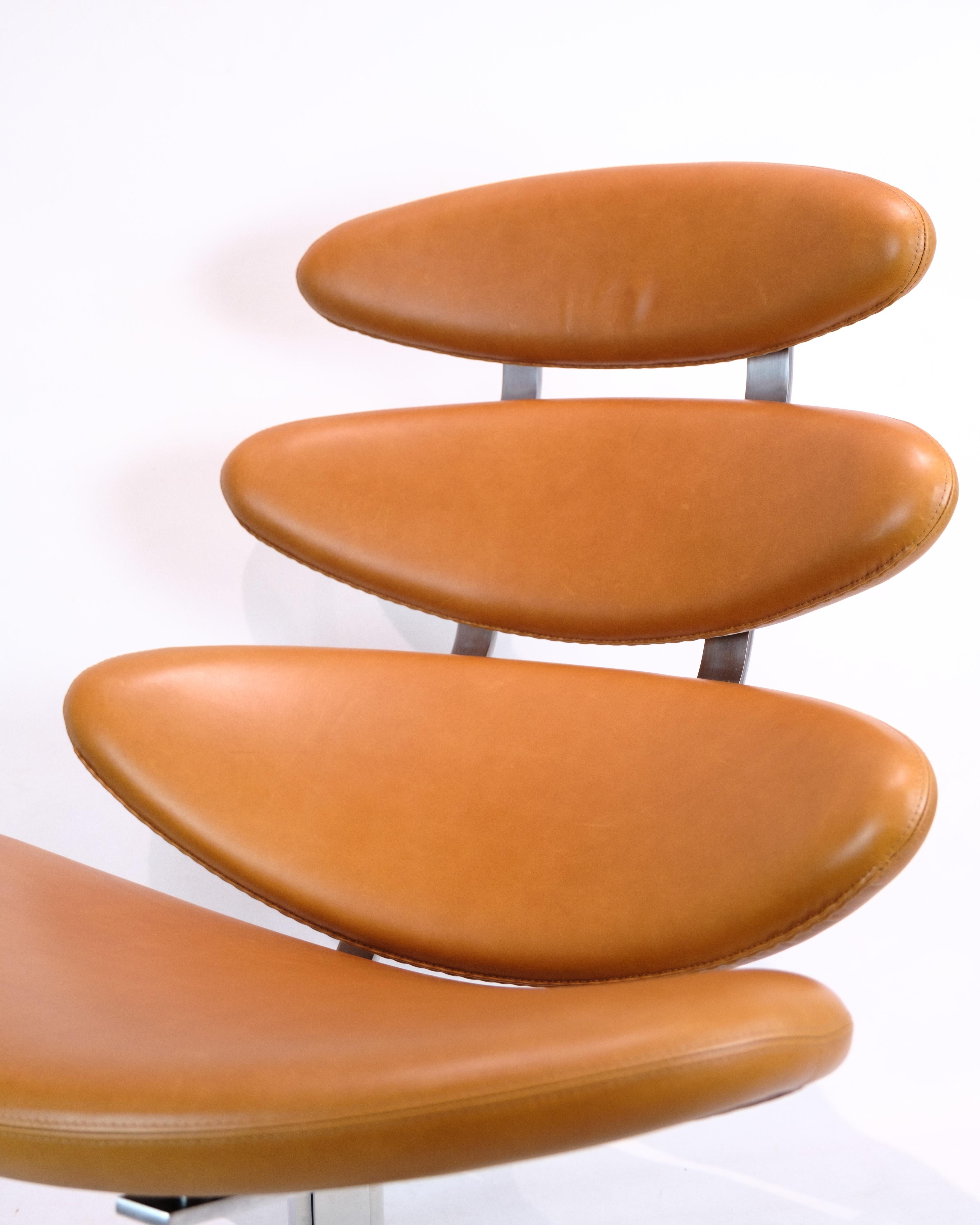 Mid-Century Modern Chaise longue Corona Modèle EJ5 En cuir Elegance Noyer Par Poul M. Volther en vente