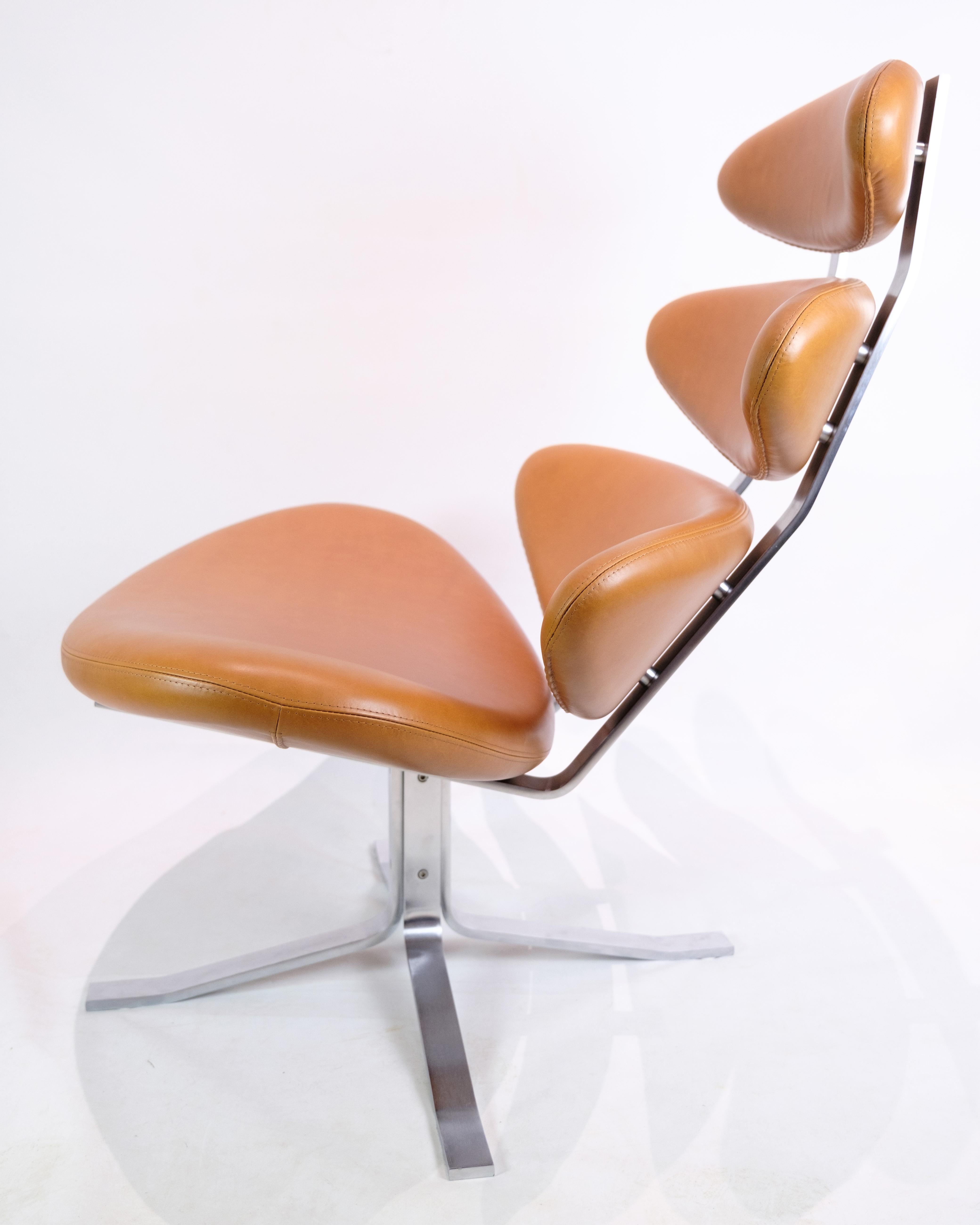 Chaise longue Corona Modèle EJ5 En cuir Elegance Noyer Par Poul M. Volther Excellent état - En vente à Lejre, DK