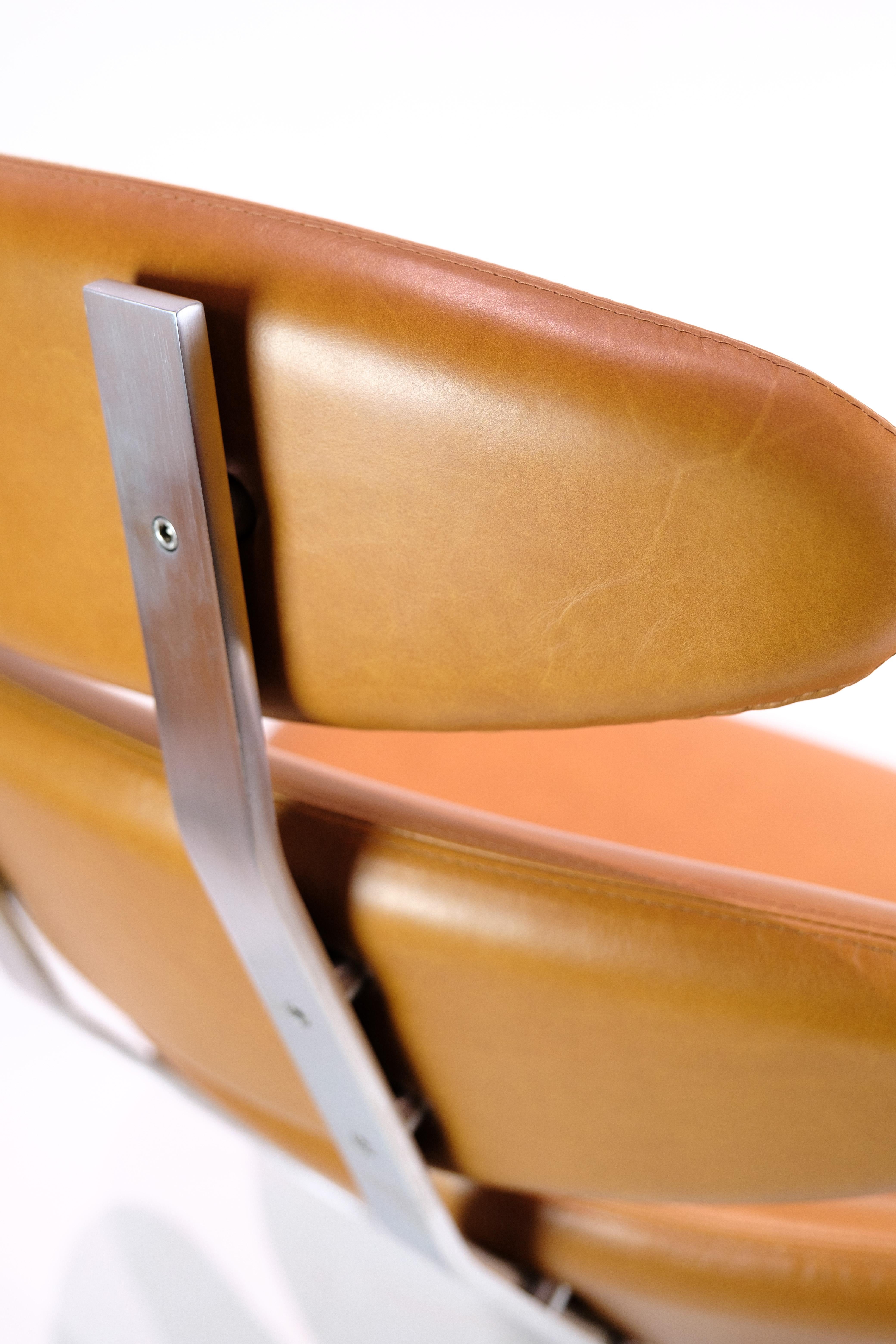 Cuir Chaise longue Corona Modèle EJ5 En cuir Elegance Noyer Par Poul M. Volther en vente
