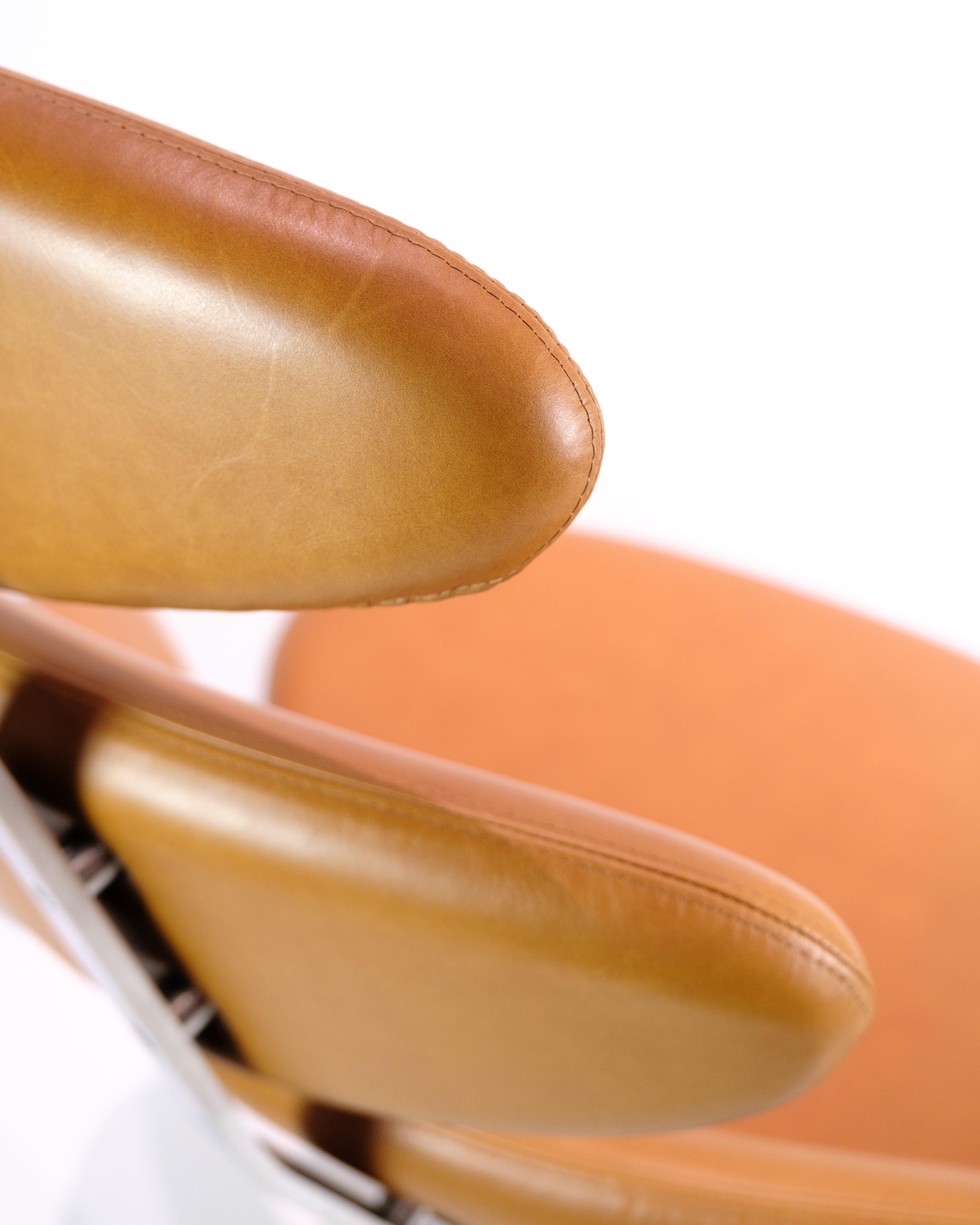 Chaise longue Corona Modèle EJ5 En cuir Elegance Noyer Par Poul M. Volther en vente 1