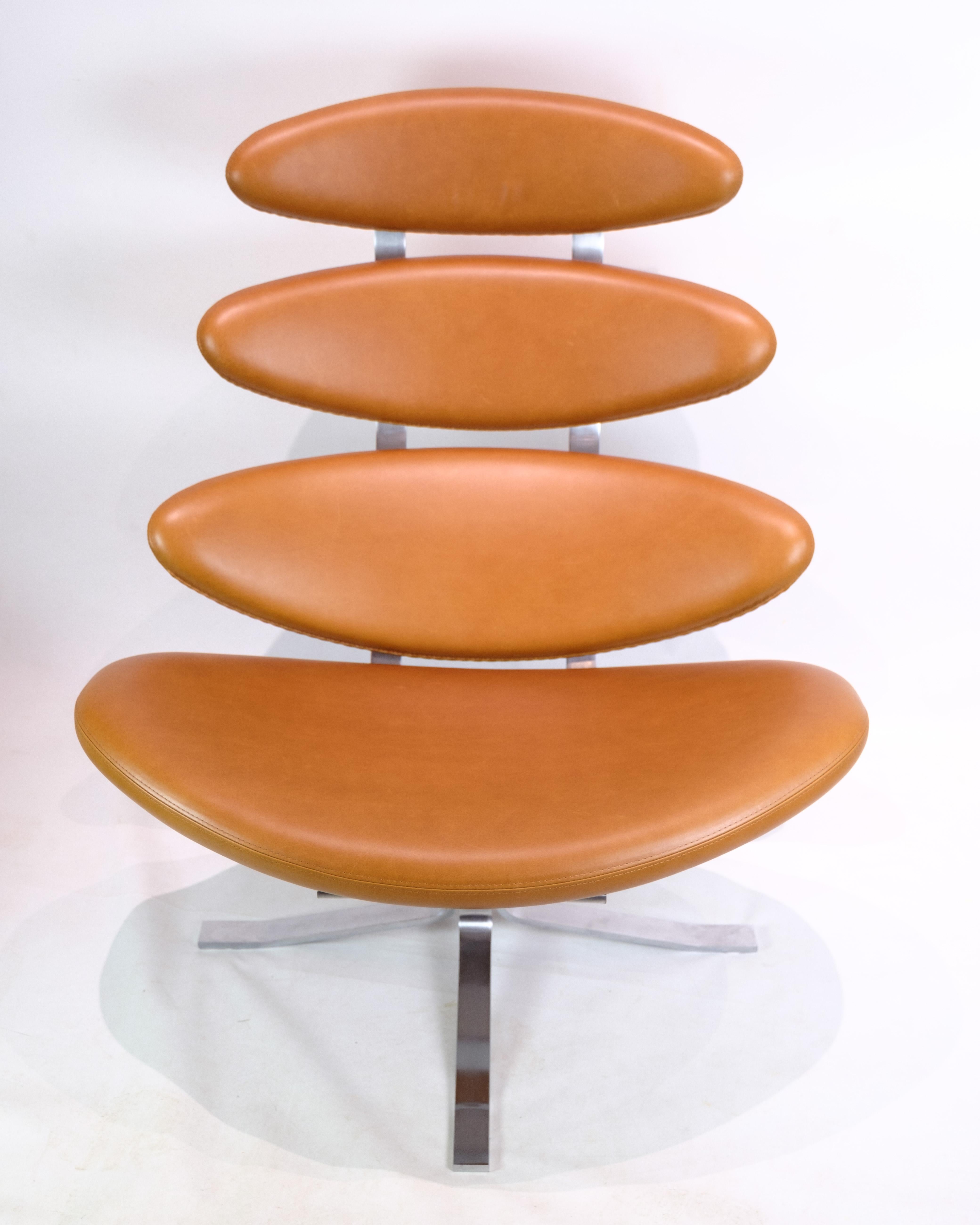 Chaise longue Corona Modèle EJ5 En cuir Elegance Noyer Par Poul M. Volther en vente 2