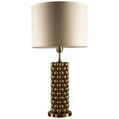 Corona Tall Table Lamp, Solid Brass Spheres Design, Florence Made