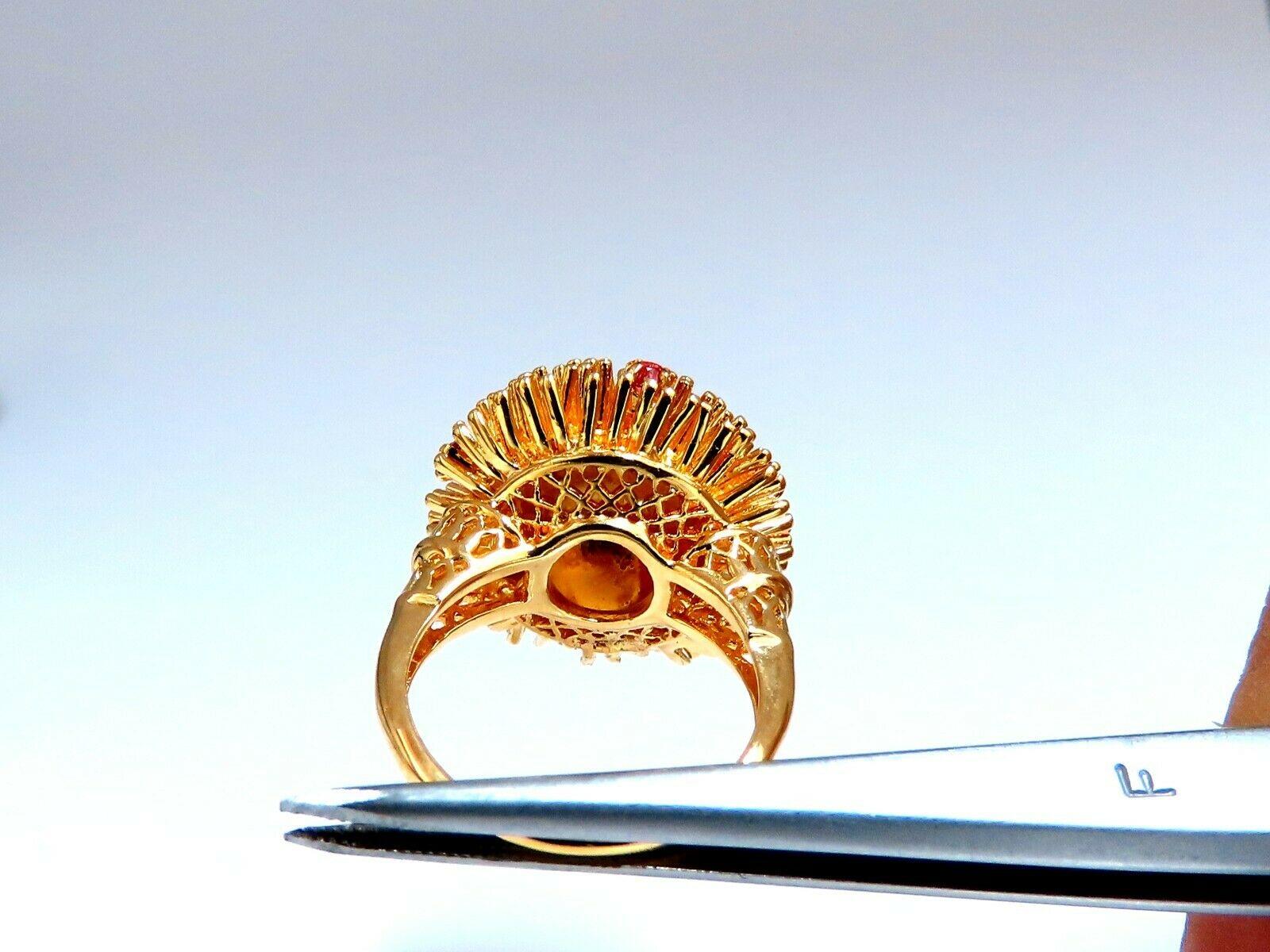 Corona V. Natürlicher Rubin Erhabener Halb gewölbter Statement Ring 14 Karat für Damen oder Herren im Angebot