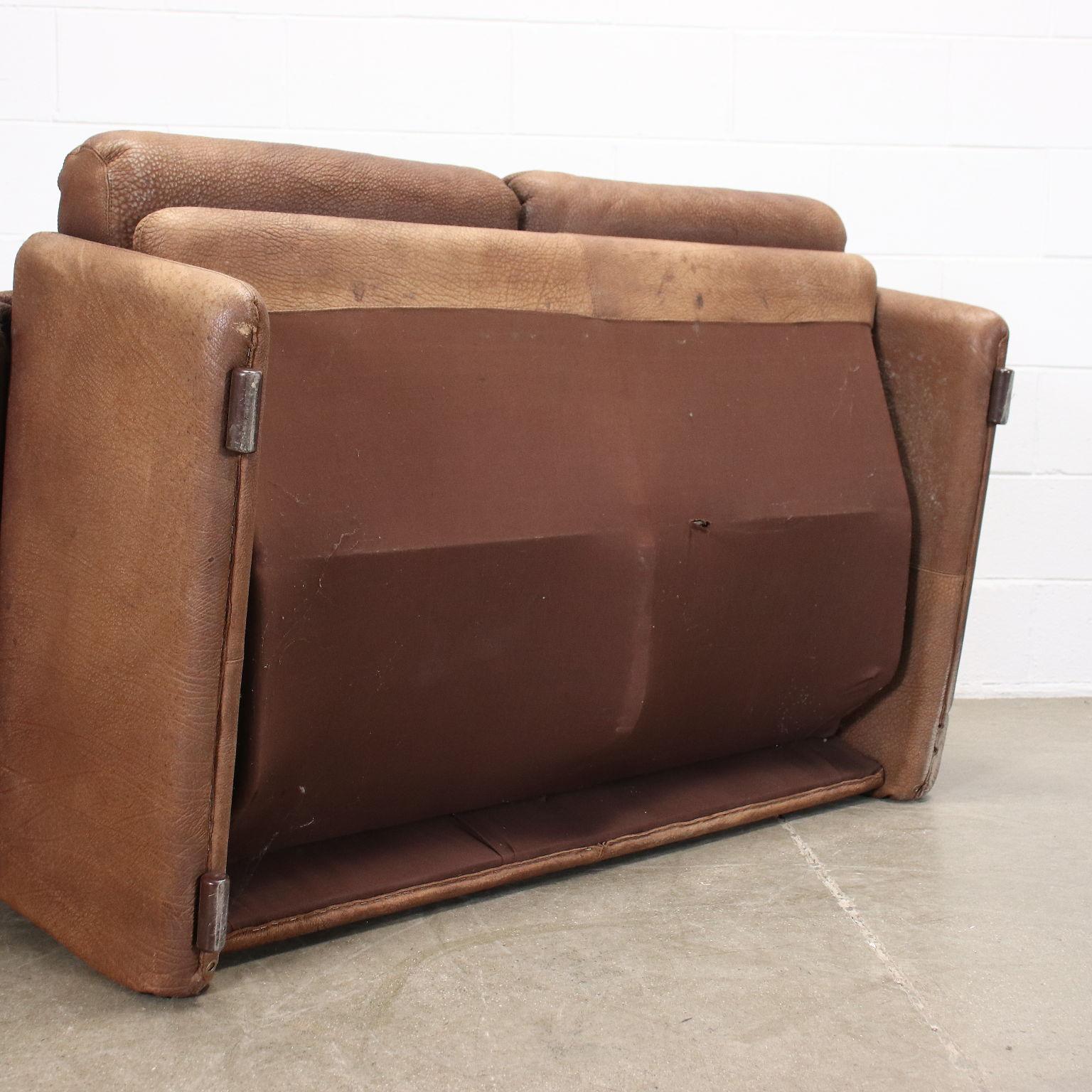 Coronado 2 Seater Sofa by B&B Foam Leather, Italy, 1970s For Sale 3