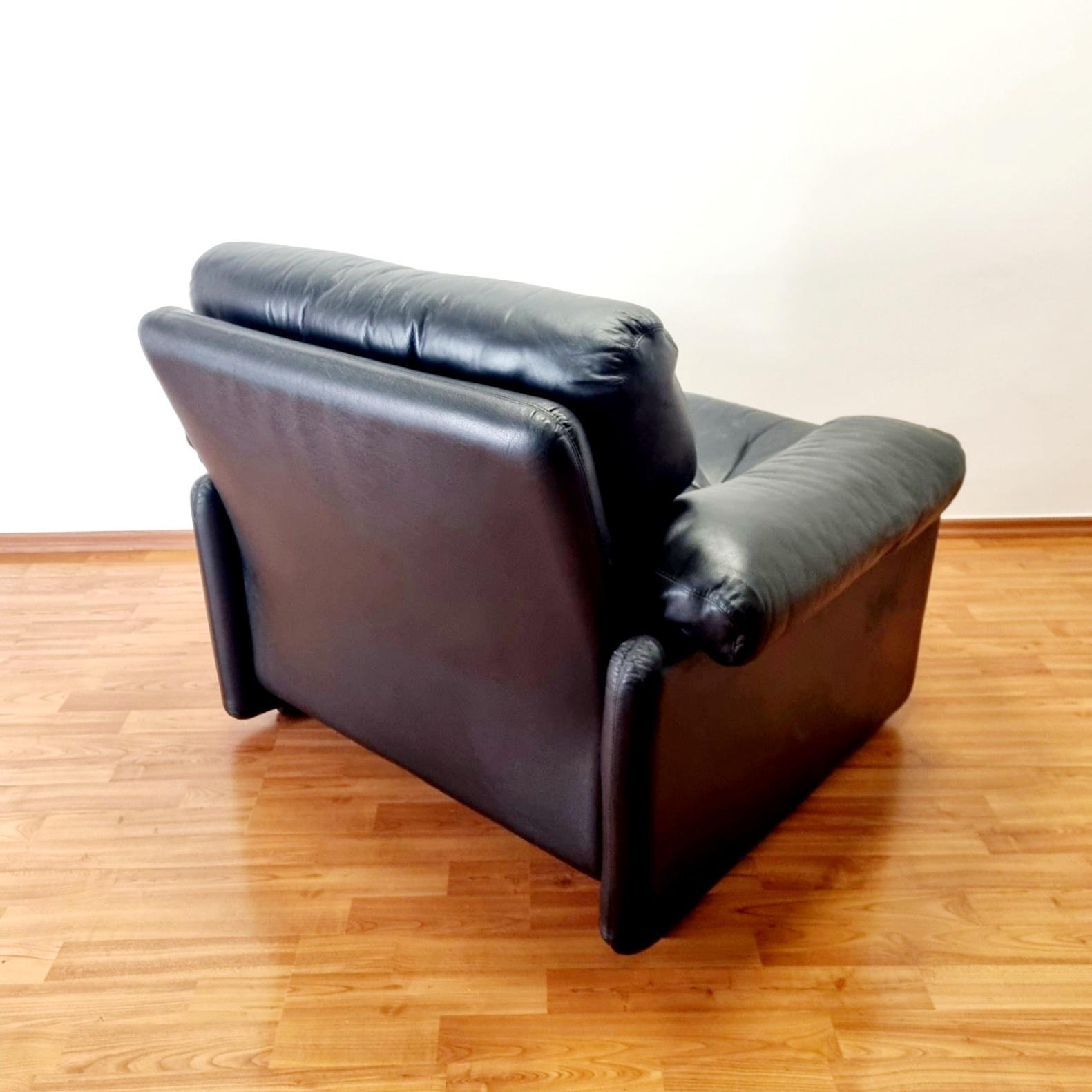 Coronado Leather Armchair by Afra and Tobia Scarpa for B&B Italy, 70s In Good Condition For Sale In Lucija, SI