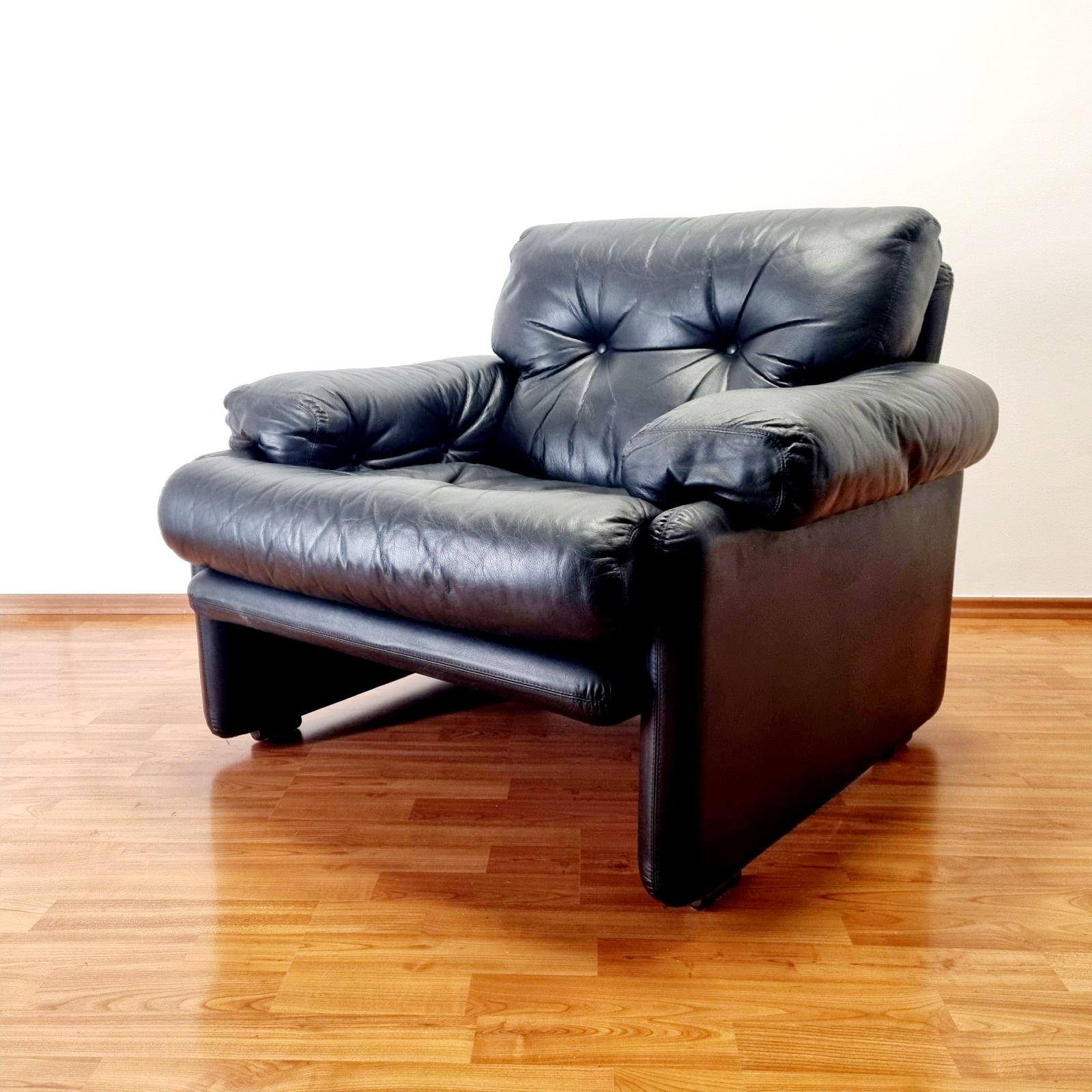 Coronado Leather Armchair by Afra and Tobia Scarpa for B&B Italy, 70s For Sale 2