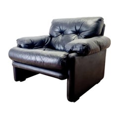 Coronado Leather Armchair by Afra and Tobia Scarpa for B&B Italy, 70s
