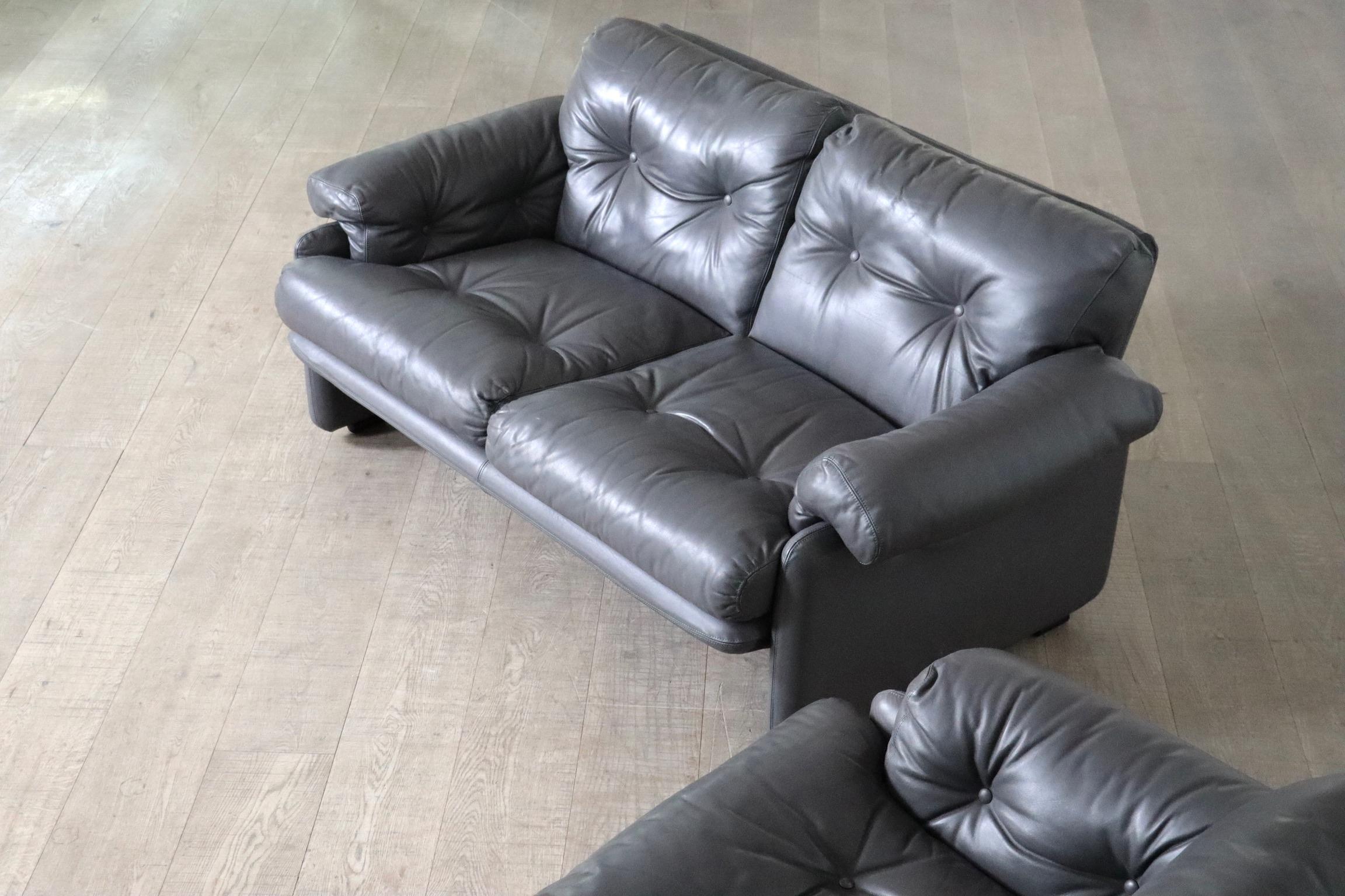 Coronado Sofa In Leather By Tobia Scarpa For B&B Italia, 1980s For Sale 9