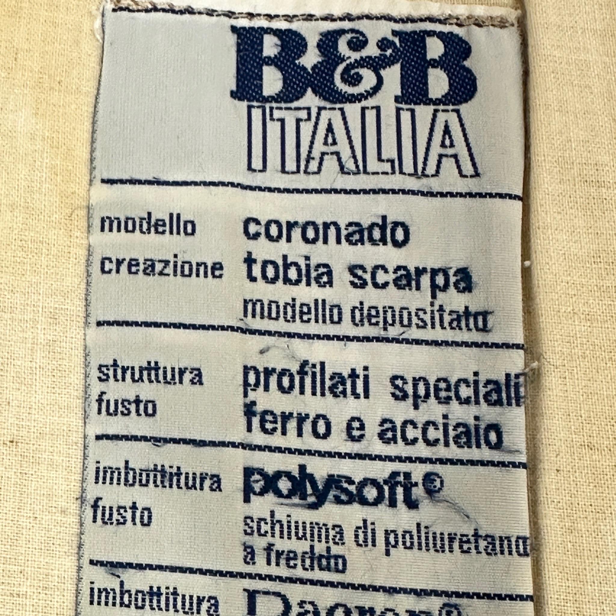 Coronado Sofa in Leather by Tobia Scarpa for B&B Italia 6