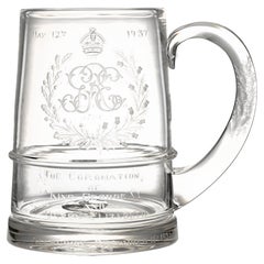 Vintage Coronation of King George vi and Queen Elizabeth Glass Tankard