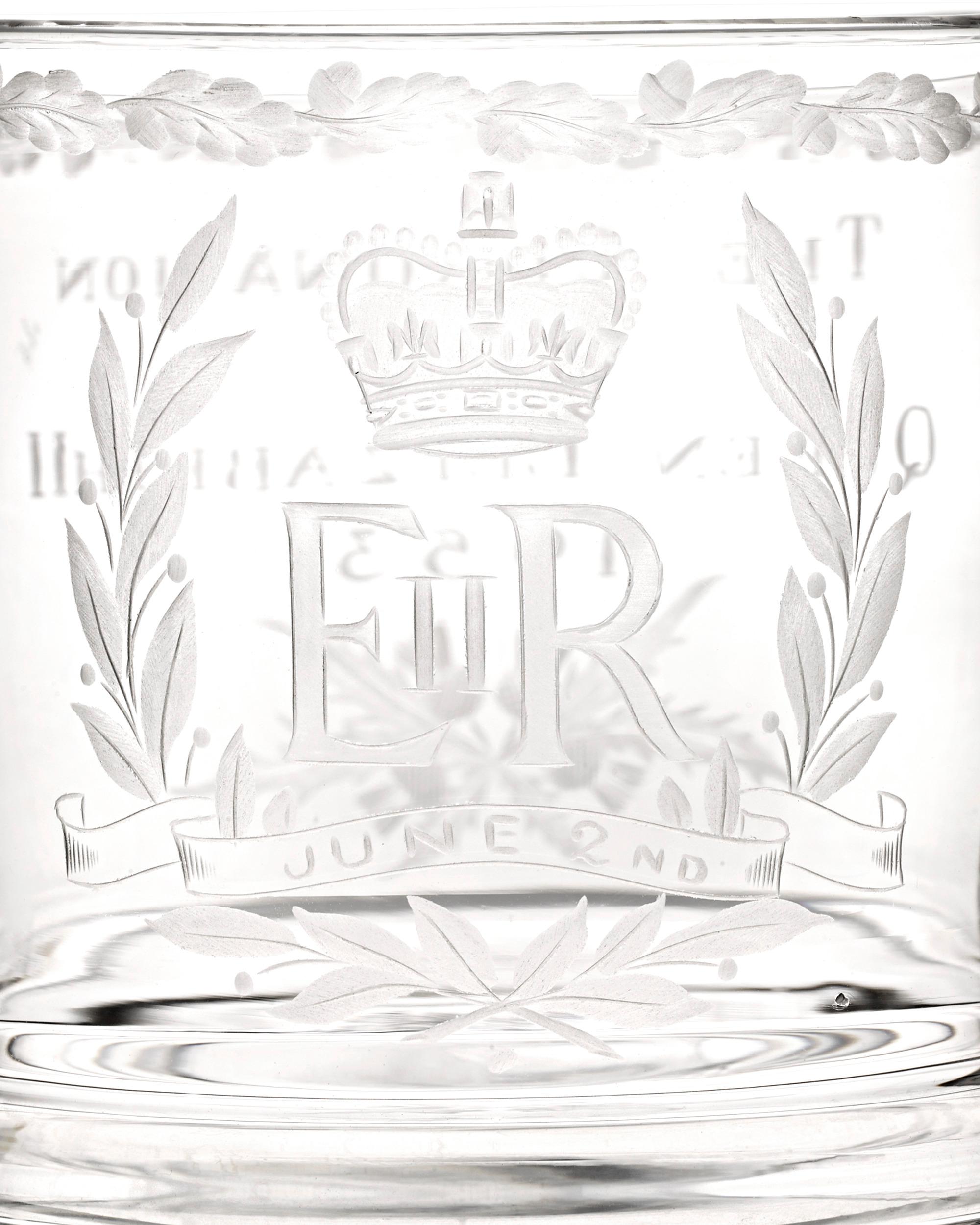 1953 coronation glass