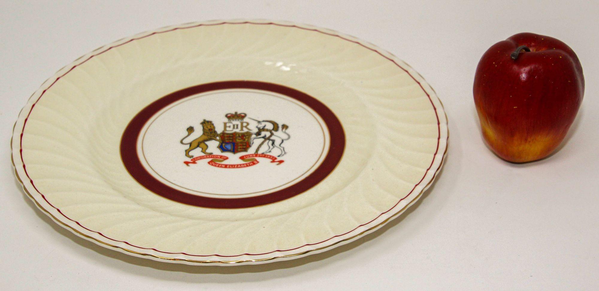 20th Century Coronation Plate Queen Elizabeth II June 2nd 1953 Burleigh Ware Burslem England For Sale