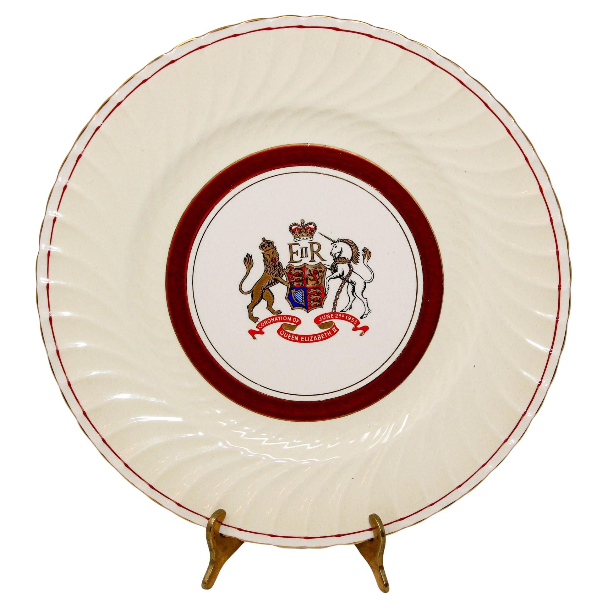 Coronation Plate Queen Elizabeth II June 2nd 1953 Burleigh Ware Burslem England For Sale
