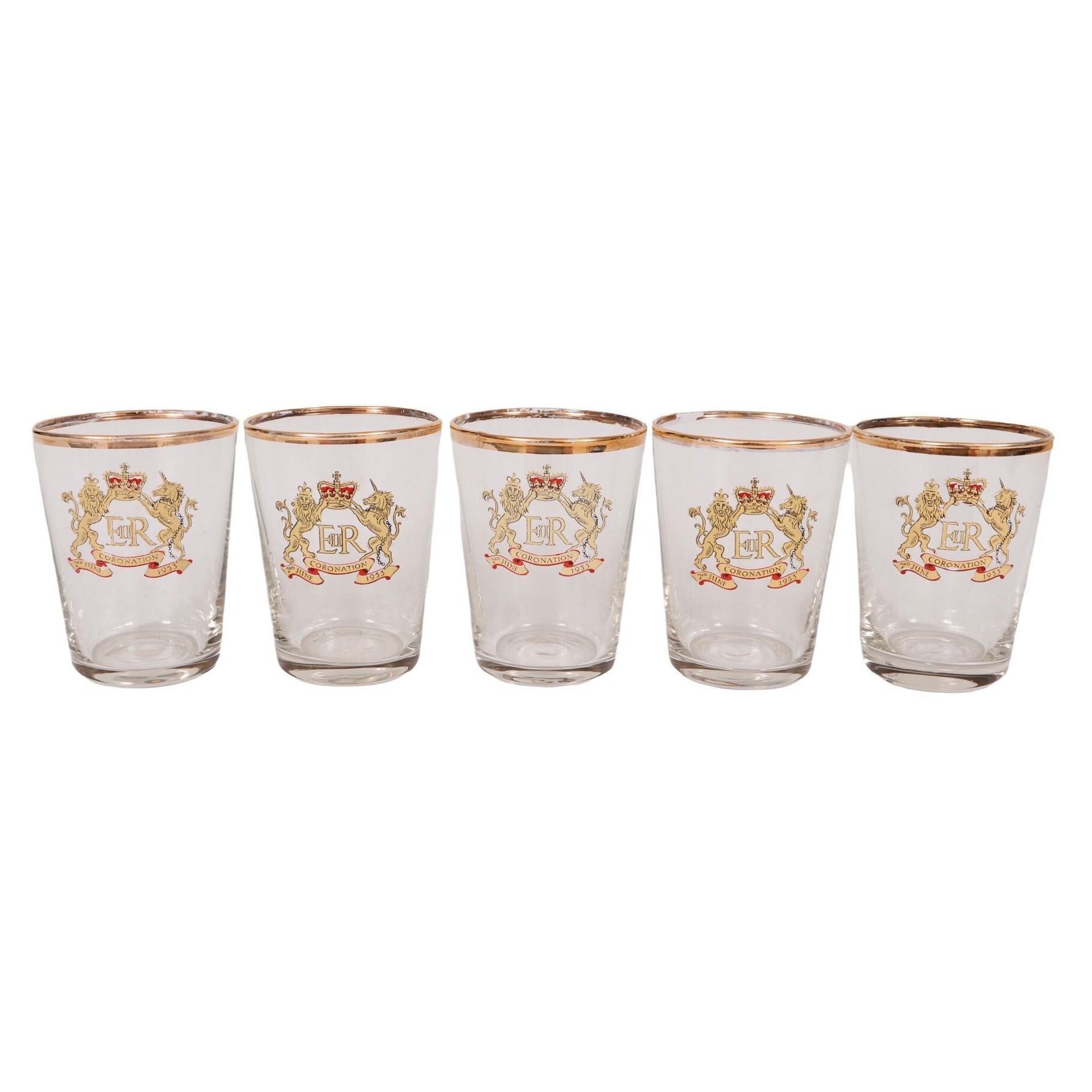 Coronation Shot Glasses, Set of 5