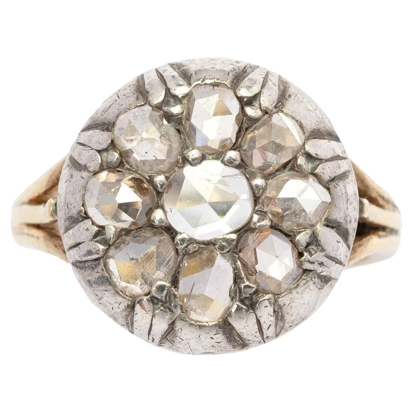 Anillo de la abuela italiana con diamante talla rosa "Corone en venta