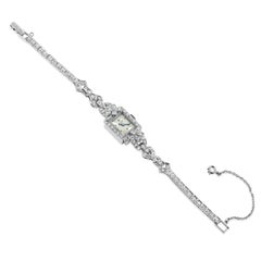 Coronet 2,04 Karat Diamanten im Mischschliff Vintage 1940er Jahre Damenuhr in Platin