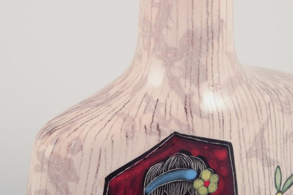 Mid-20th Century Coronetti Cunardo, Italy. Narrow-necked ceramic vase. Approx. 1960s For Sale