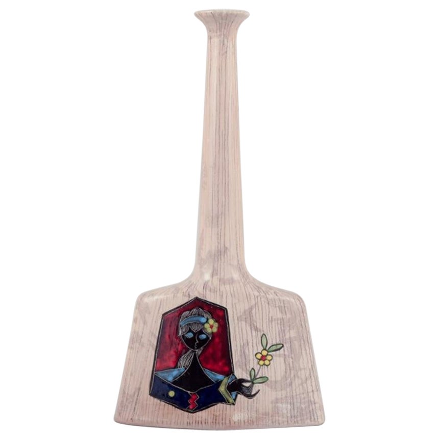 Coronetti Cunardo, Italie Vase en céramique à col étroit. Vers les années 1960