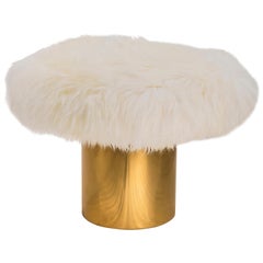 Coronum Large Sheepskin Caped Gold Coffee Table by Artefatto Design Studio