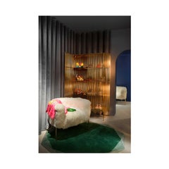 Poltrona Coronum in pelle di pecora dorata di Artefatto Design Studio