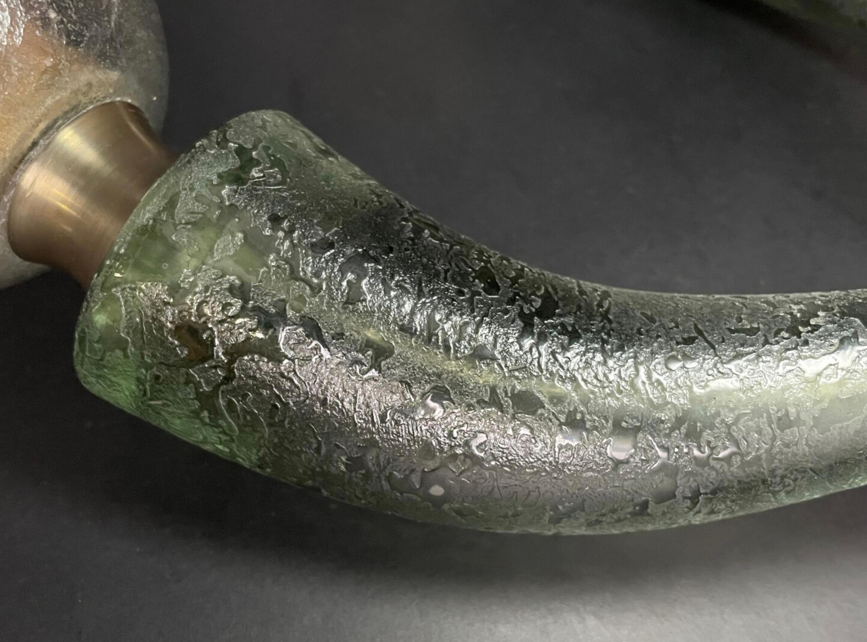 italien Rare et grande paire d'appliques en verre 