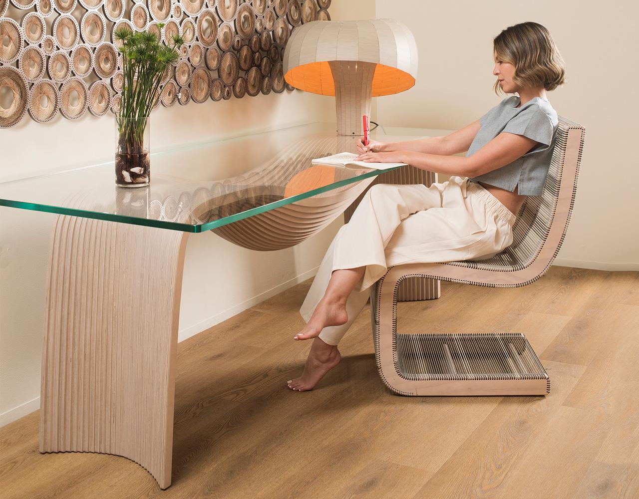 Gilt Corozo Small by Piegatto, a Sculptural Contemporary  Console Table For Sale