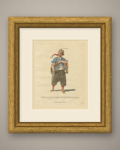 Corporal of the Warasdin Pandours in 1742, Hand Colored Jefferys Plate, 1757