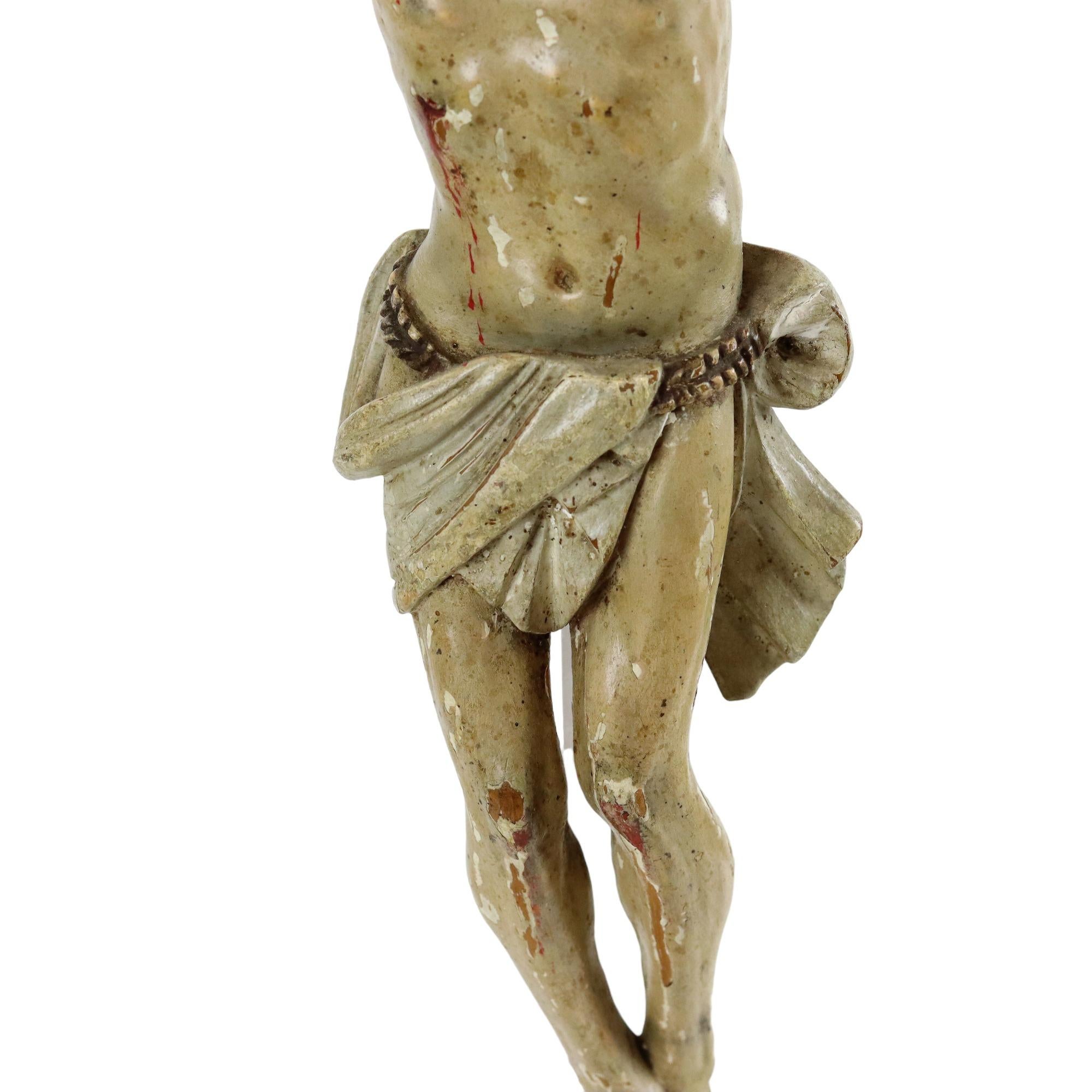 Hermosa estatua antigua de madera del Corpus Christi (cuerpo de Cristo), escultura, de principios del siglo XVIII probablemente flamenca

Hermosa talla de madera y artesanía policromada (pintura en color) con gran detalle y divina expresión facial.