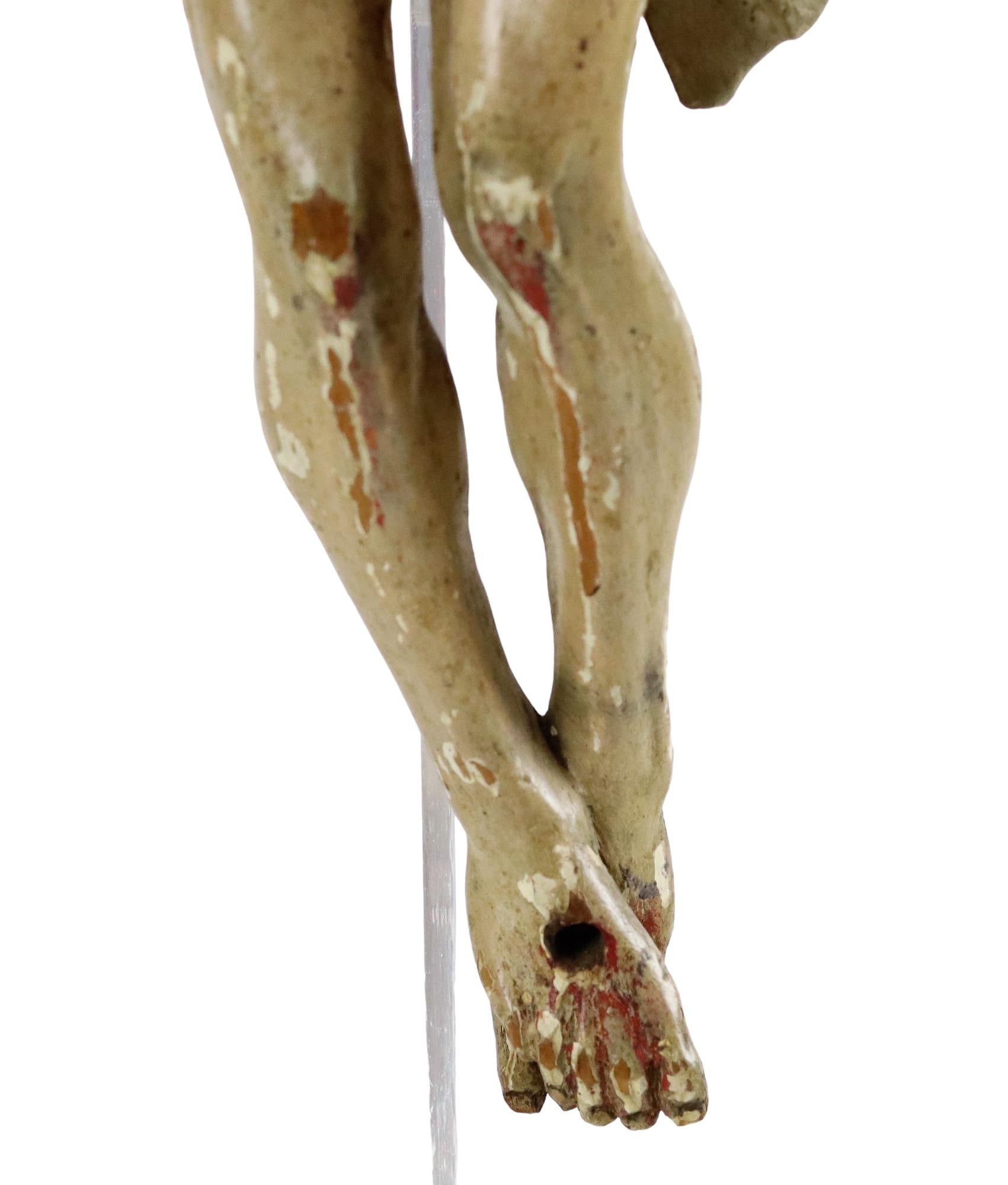Corpus Madera Policromada Antigua Christi Siglo XVIII Escultura Imagen 33cm Belga en venta