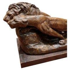 Corrado Alberto Mazzei Le Prélude (France, 1929) Lion Lioness Bronze Sculpture
