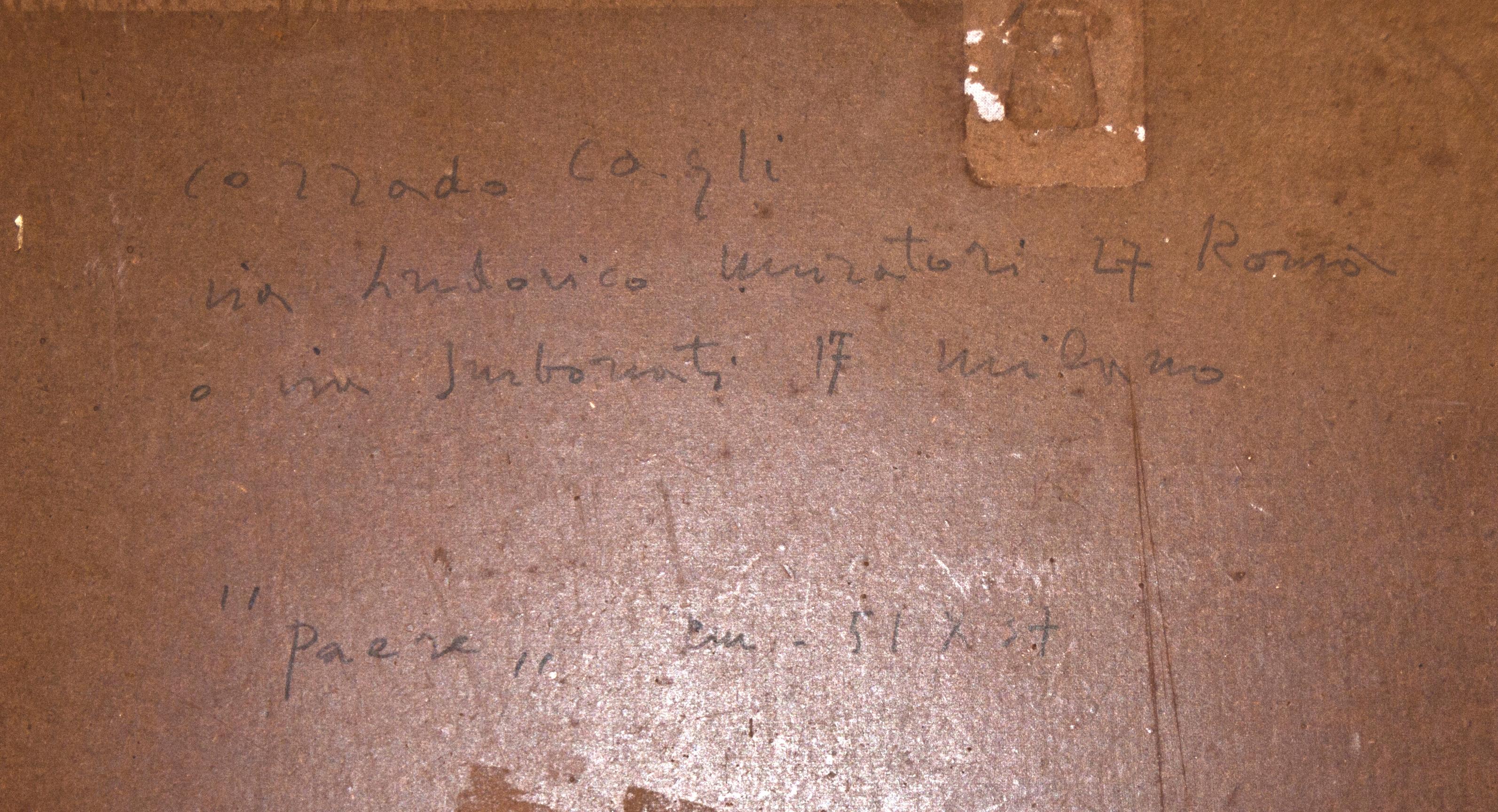 Paisaje - Óleo original sobre cartón de Corrado Cagli - 1932 ca. en venta 3