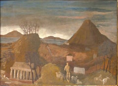 Landscape - Original Oil on Cardboard by Corrado Cagli - 1932 ca.