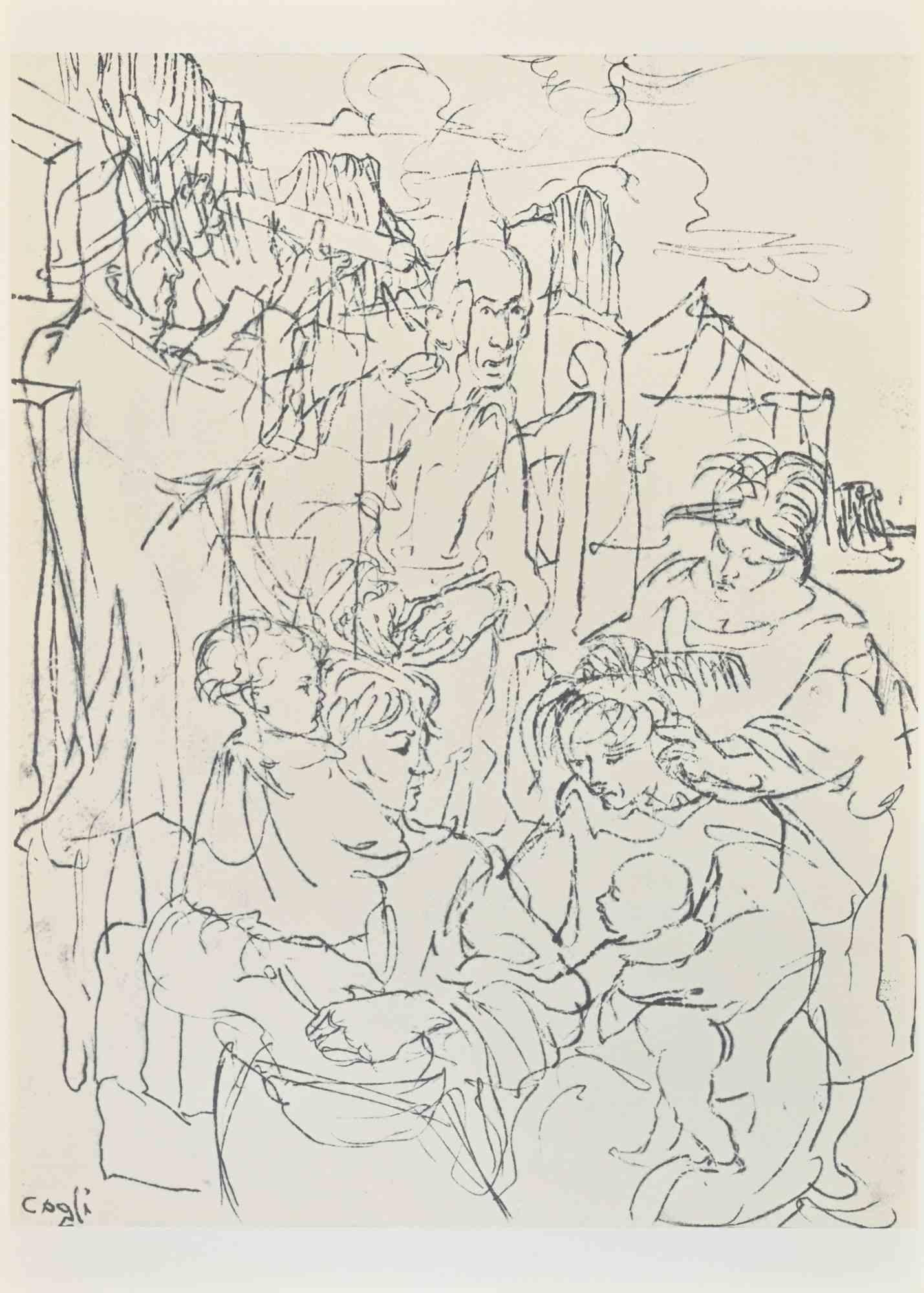 Familles est une œuvre d'art réalisée par Corrado Cagli au milieu du 20e siècle. 

Épreuve photographique.

Signé au bas de l'échelle.

Bon état.

 

Corrado Cagli (Ancône, 1910 - Rome, 1976) était un artiste italien.

Illustrateur, dessinateur,