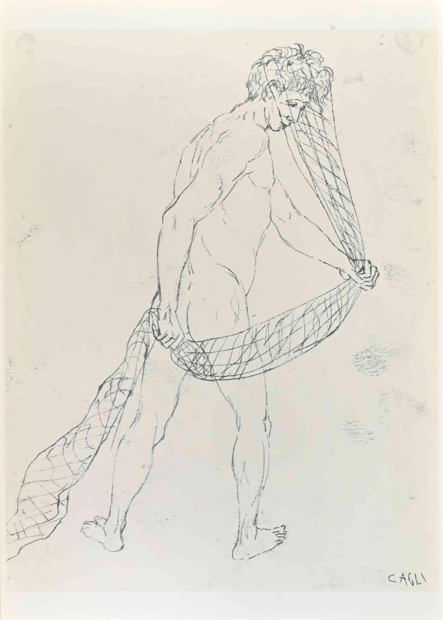 Fisherman is a artwork realized after Corrado Cagli in the middle of the 20th century. 

Photype print.

Signed on the low side.

Good condition.

 

Corrado Cagli (Ancona, 1910 - Rome, 1976) was an Italian artist.

Illustrator, illustrator, graphic