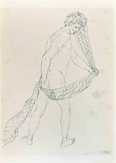 Fisherman - Photoype after Corrado Cagli - Mid-20th Century