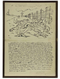 Sufrimiento y dolor - Litografía de Corrado Cagli - 1945