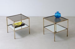 Corrado Corradi Dall'Acqua  Pair of coffee tables with mirrored top