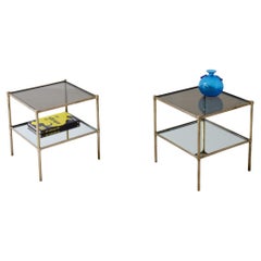 Corrado Corradi Dall'Acqua  Pair of coffee tables with mirrored top 