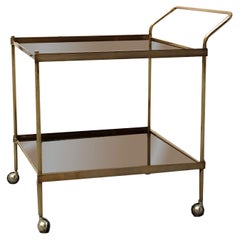 Corrado Corradi dell
Acqua Attr. Brass and Smoked Glass Trolley, Italy 1960s